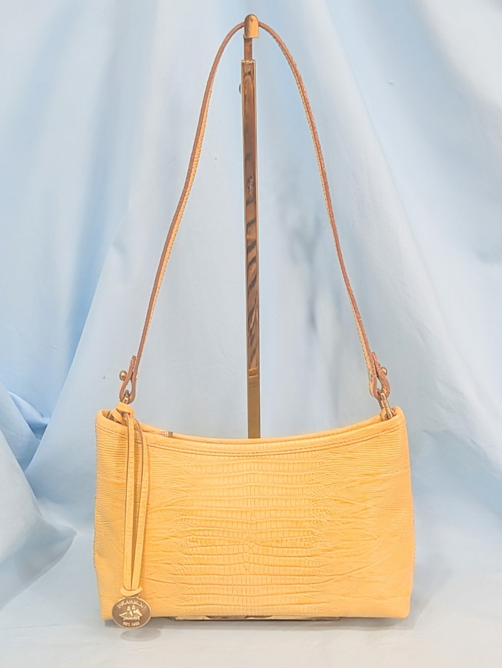 🔷 RARE & in VEUC Brahmin Sample Anytime Mini in Yellow Lizard